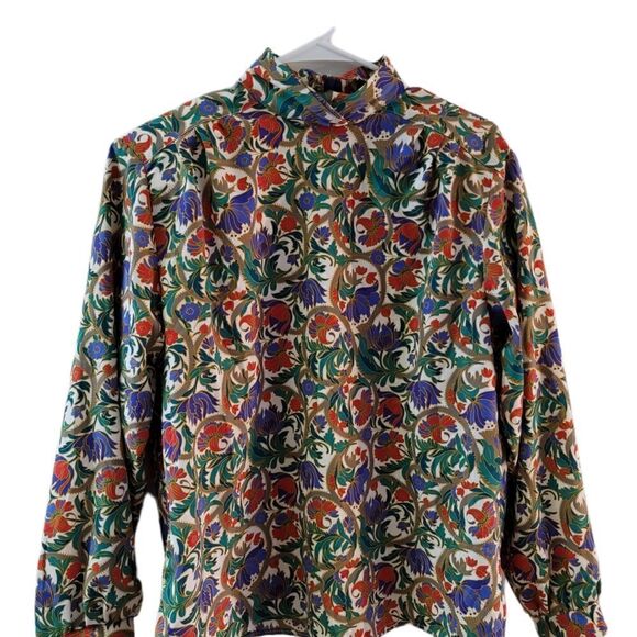 Notations Vintage Mock Neck Blouse - Picture 3 of 16